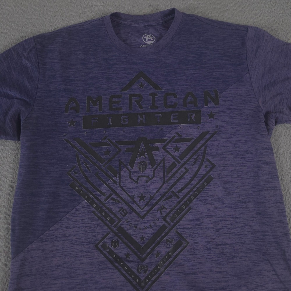 American Fighter Shirt Mens XL Purple Heathered Graphic MMA Gym Training‎ Soft
